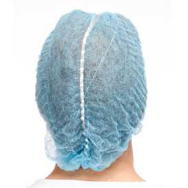 Disposable Bouffant Cap Accordion PP "Detectable" Blue Ø53cm (1000 Units)