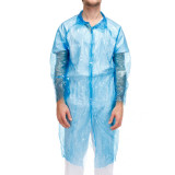 Disposable Lab Coat PE Closure Button Blue (1 Unit) 
