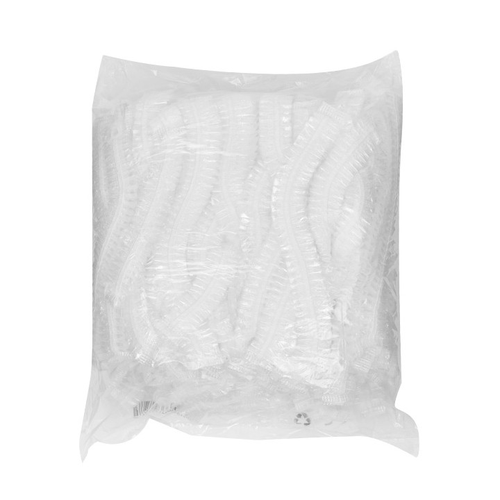 Disposable Bouffant Cap PE Shower Folded Accordion (100 Units)