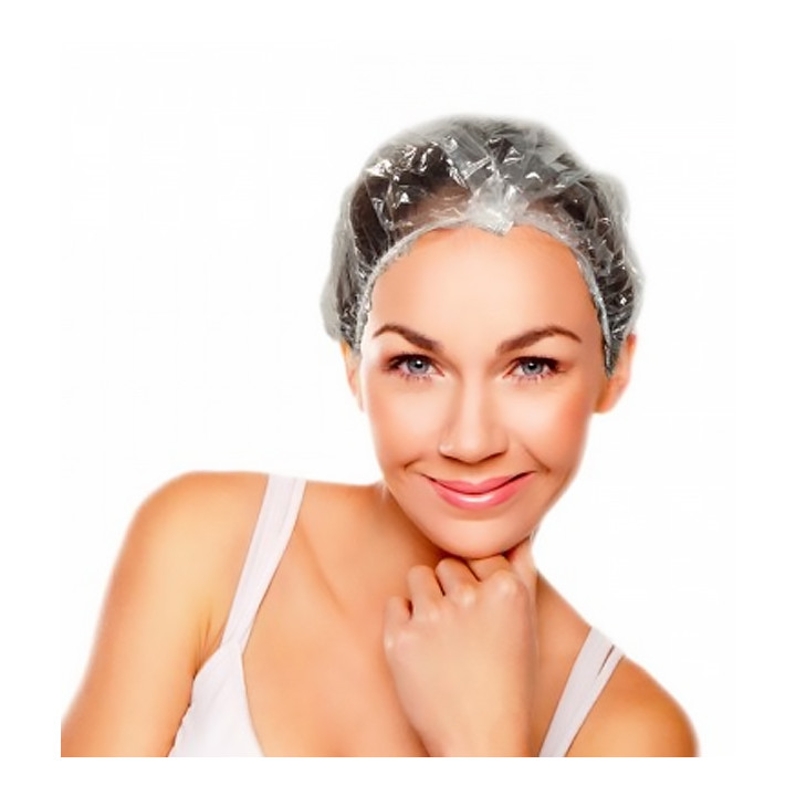 Disposable Bouffant Cap PE Shower Folded Accordion (100 Units)