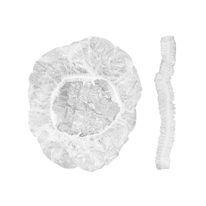 Disposable Bouffant Cap PE Shower Folded Accordion (2000 Units)