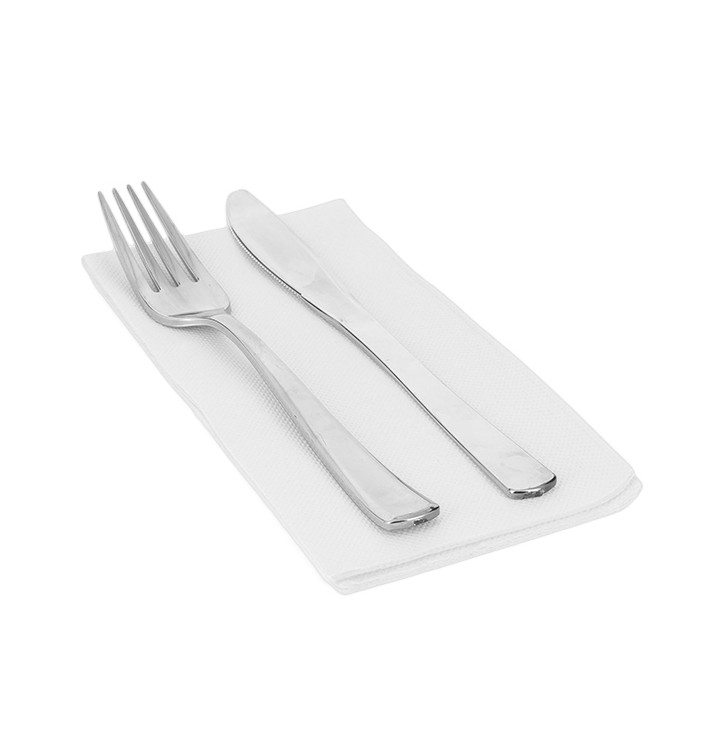 Paper Napkin Double Point White 1/8 40x40cm (1.200 Units)