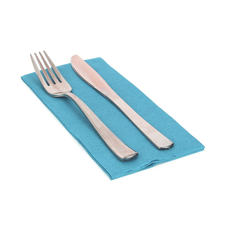 Paper Napkin Double Point 1/8 Turquoise 40x40cm (50 Units) 