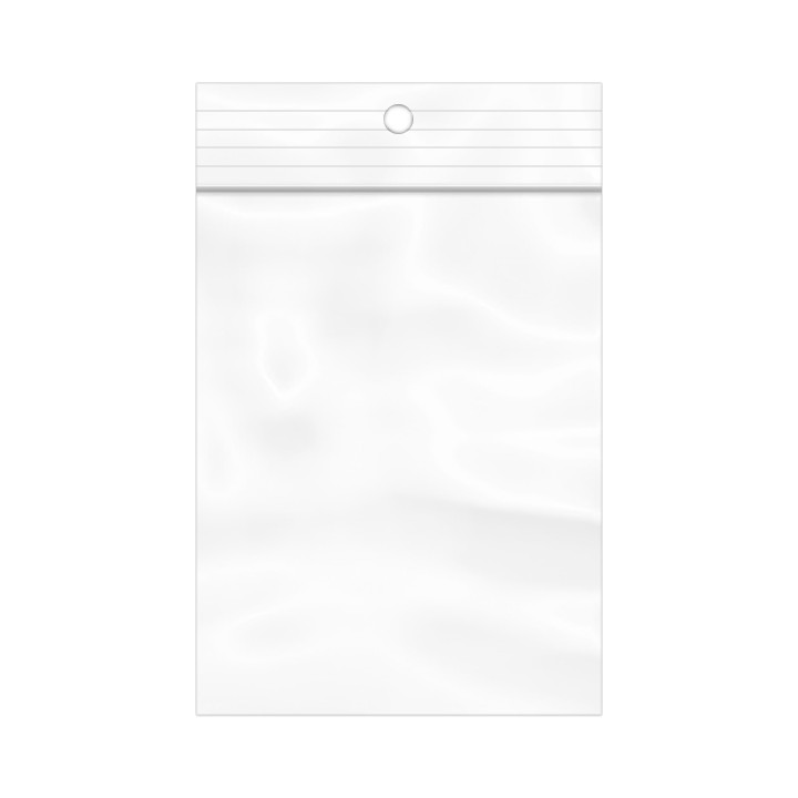 Plastic Zip Bag Autoseal Hang Hole 6x8cm G-200 (1000 Units)