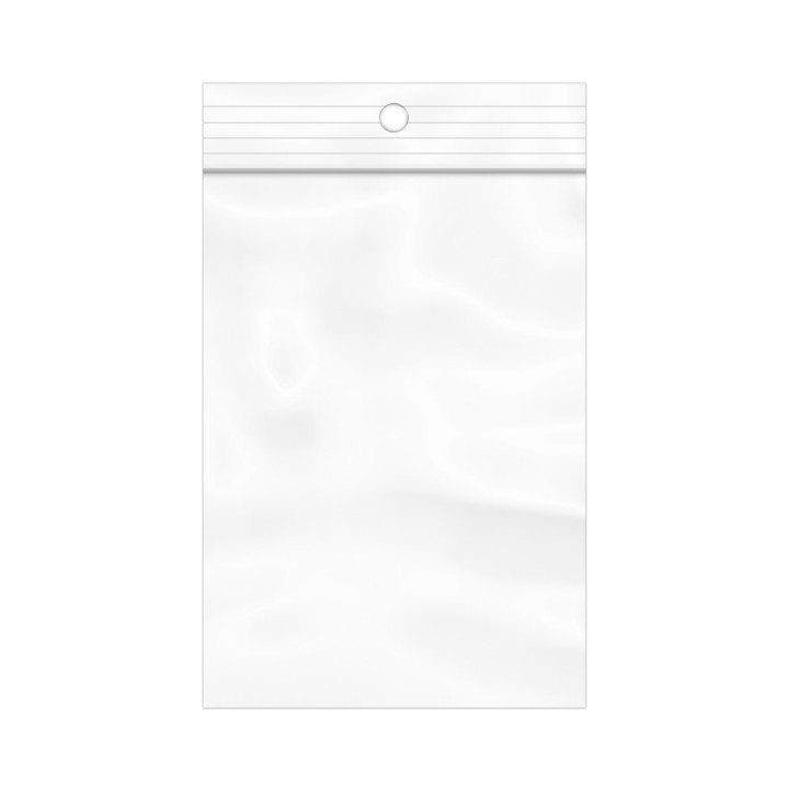 Plastic Zip Bag Autoseal Hang Hole 7x10cm G-200 (100 Units)  
