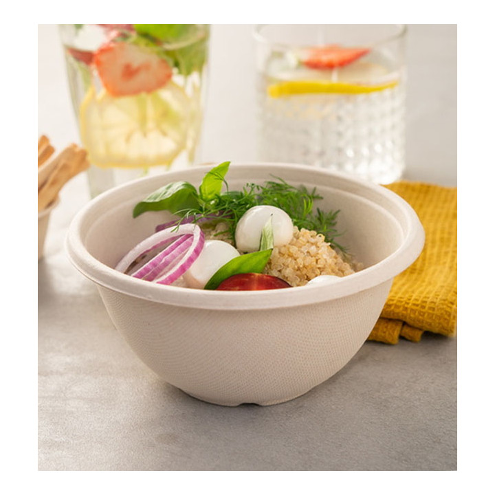 Sugarcane Bowl "Buddha" 500ml Ø14x7cm (75 Units)  