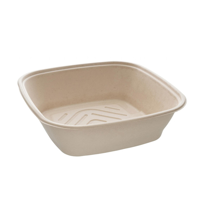 Sugarcane Bowl Natural Square Shape 7000ml 36cm (5 Units) 