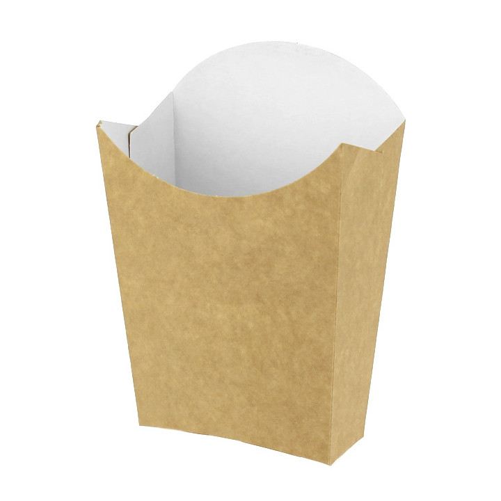 Paper French Fries Scoop Container Kraft Medium size 8,2x3,5x12,5cm (500 Units)