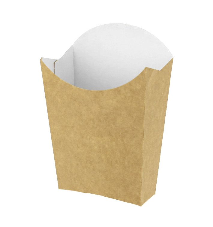 Paper French Fries Scoop Container Kraft Medium size 8,2x3,5x12,5cm (25 Units) 