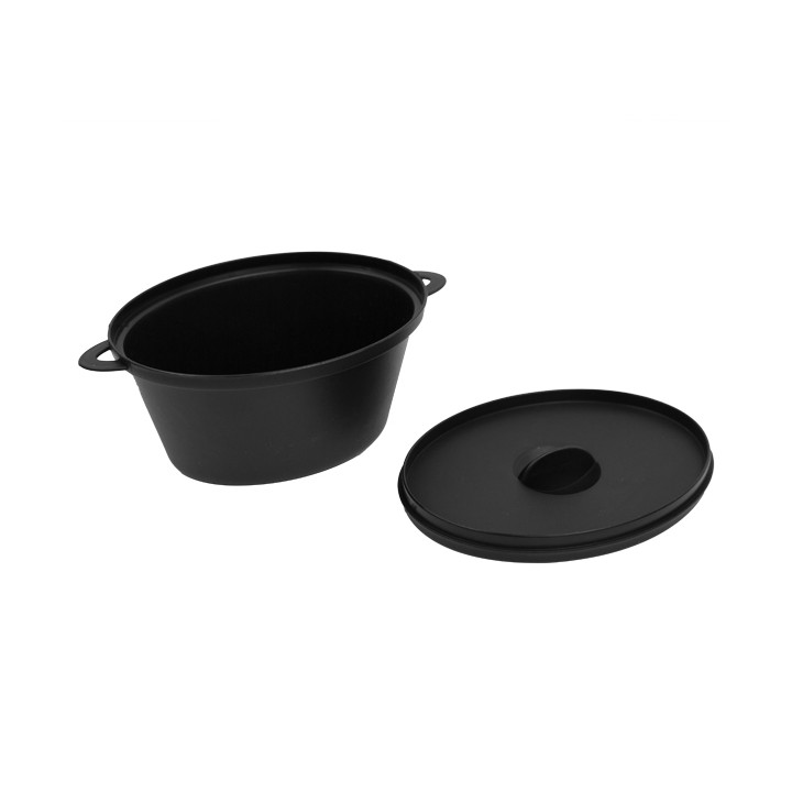 Serving Pot with Lid PP Black 15,6x10,1cm (144 Units)