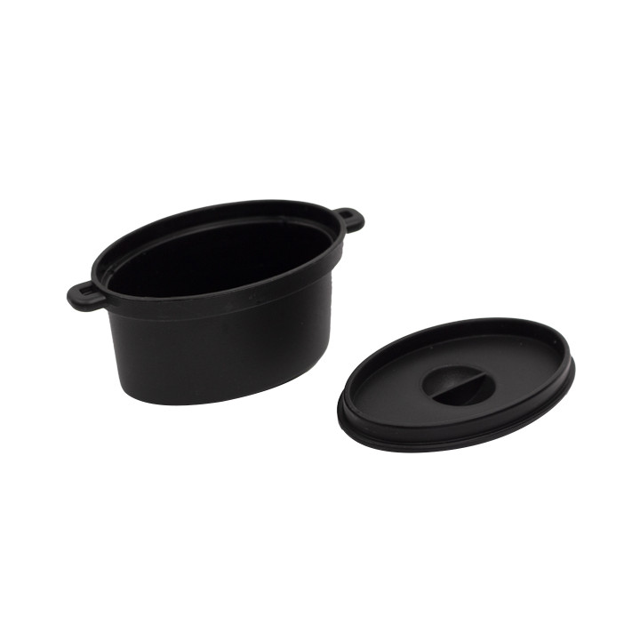 Serving Pot with Lid PP Black 7,5x6,5cm 60ml (10 Units)