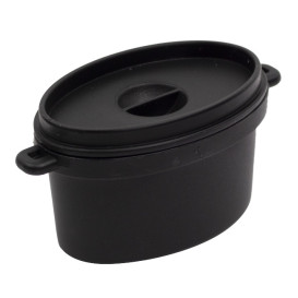 Serving Pot with Lid PP Black 7,5x6,5cm 60ml (10 Units)