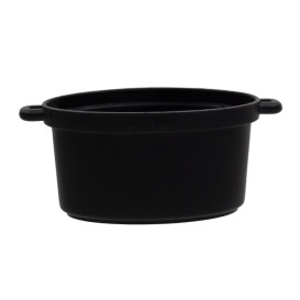 Serving Pot with Lid PP Black 7,5x6,5cm 60ml (10 Units)
