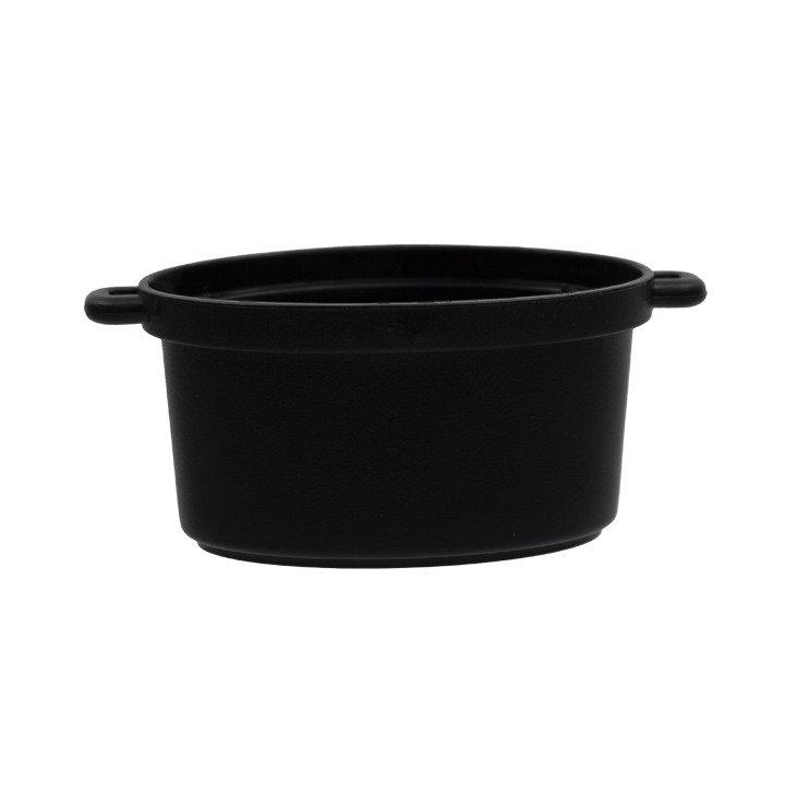 Serving Pot with Lid PP Black 7,5x6,5cm 60ml (10 Units)
