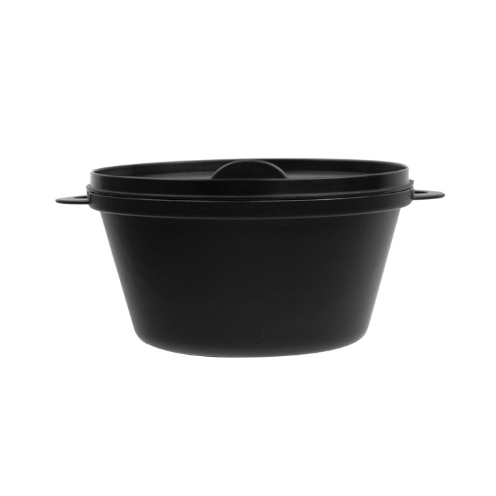 Serving Pot with Lid PP Black 15,6x10,1cm (144 Units)