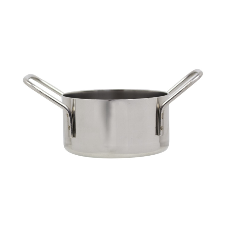 Serving Mini Cooking Pot Bowl Steel Ø8x4,5cm (6 Units)
