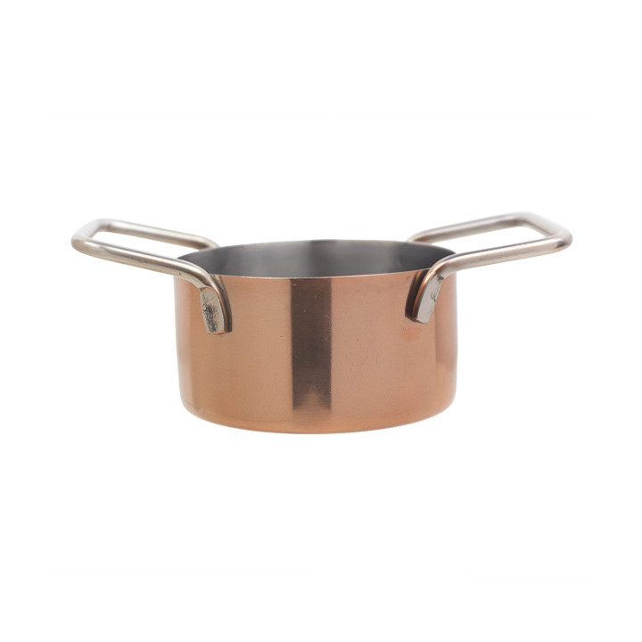 Serving Mini Cooking Pot Bowl Steel Copper Ø7x4,5cm (6 Units)