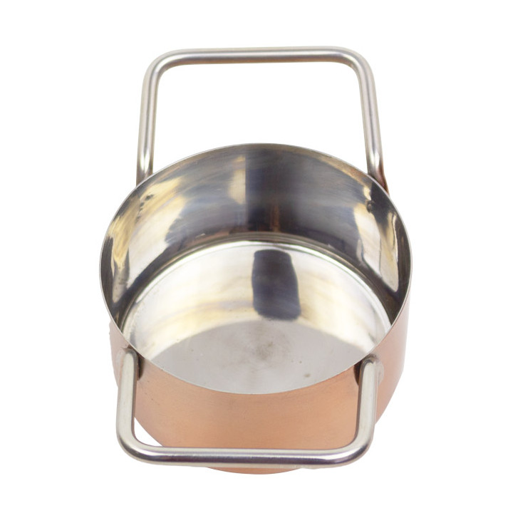 Serving Mini Cooking Pot Bowl Steel Copper Ø7x4,5cm (6 Units)