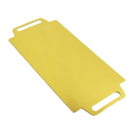 Paper Tray with Handles Rectangular shape Gold 30x12 cm (100 Units)  