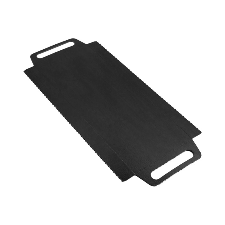 Paper Tray with Handles Rectangular shape Black 30x12 cm (600 Units)