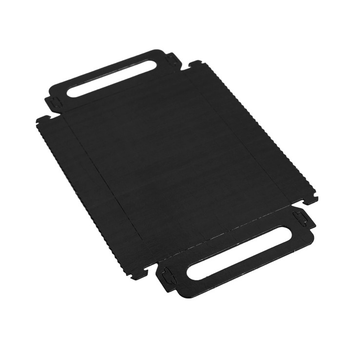 Paper Tray with Handles Rectangular shape Black 12x19 cm (100 Units)  