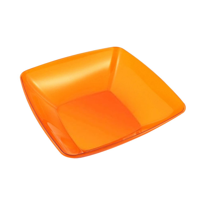 Plastic Bowl PS Crystal Hard Orange 3500ml 28x28cm (20 Units)