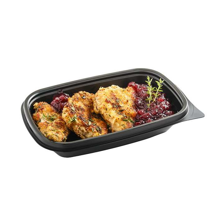 Plastic Deli Container PP Black 375ml 20x13x4cm (50 Units) 