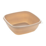 Plastic Deli Container PP Cream 750ml 16,5x16,5x6cm (50 Units) 