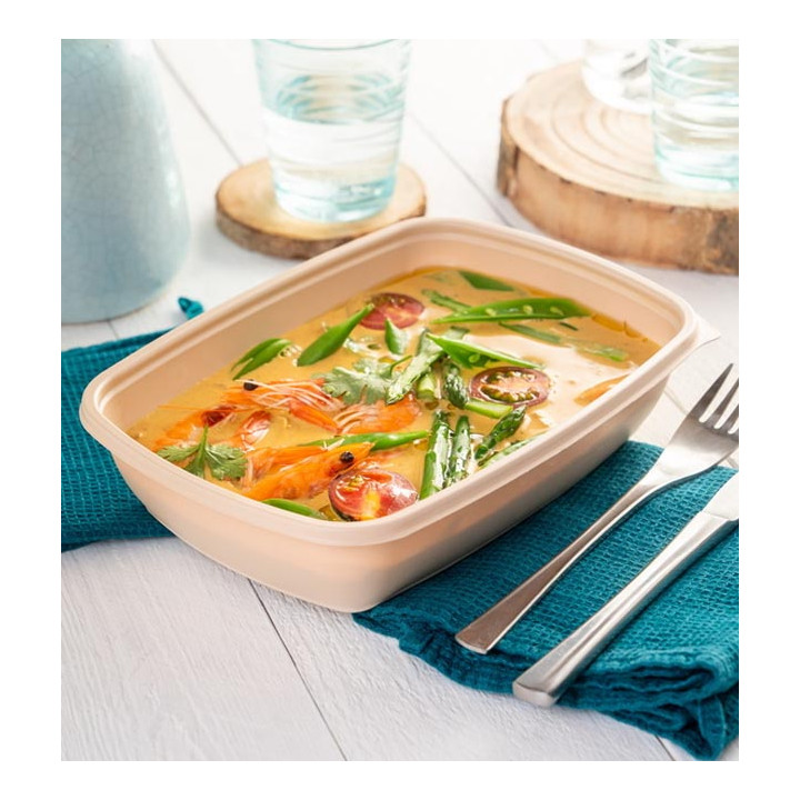 Plastic Deli Container PP Cream 900ml 23x16,5cm (75 Units)  