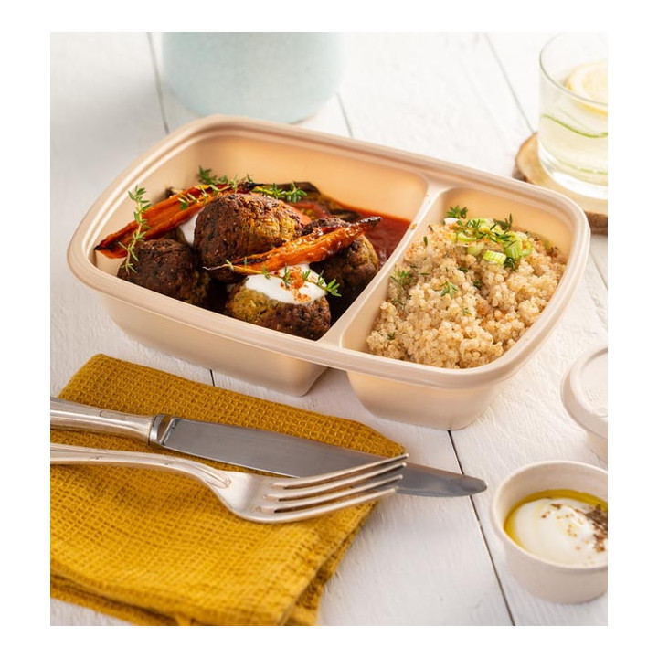 Plastic Deli Container PP 2C Cream 900ml 23x16,5x5cm (300 Units)