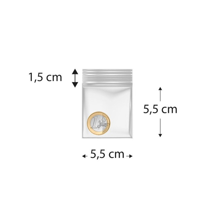 Plastic Zip Bag Seal top 5,5x5,5cm G-200 (1000 Units)