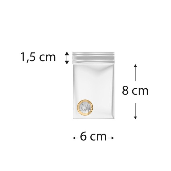 Plastic Zip Bag Seal top 6x8cm G-200 (1000 Units)