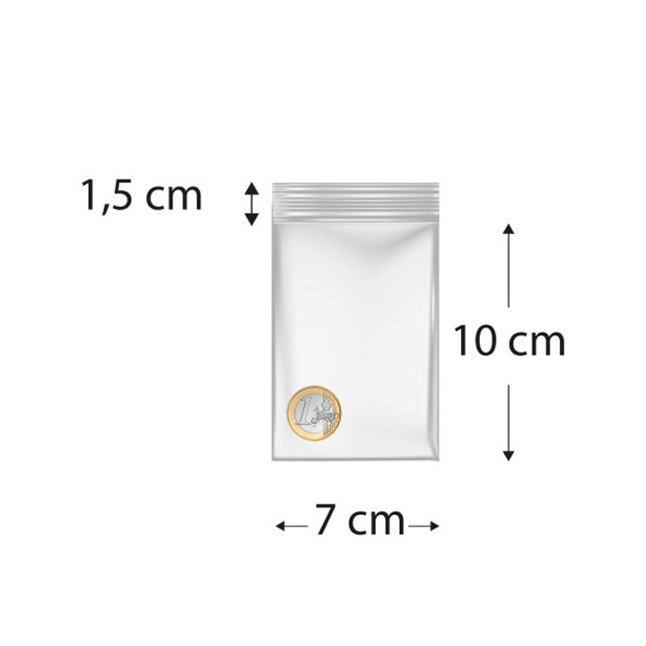 Plastic Zip Bag Seal top 7x10cm G-200 (1000 Units)