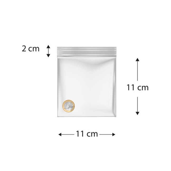 Plastic Zip Bag Seal top 11x11cm G-200 (1000 Units)