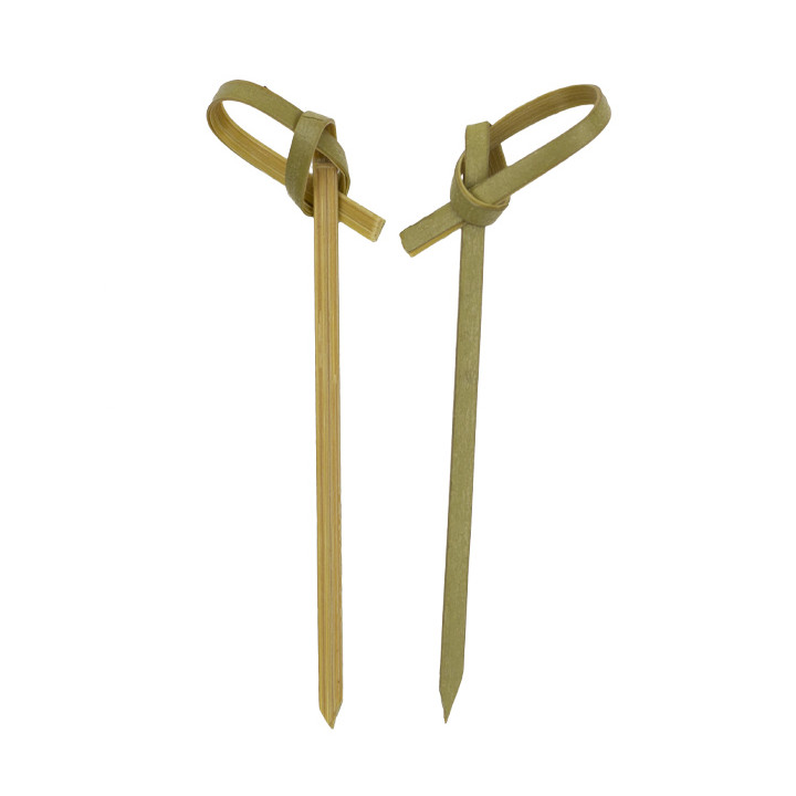 Natural Green Bamboo Bow Skewer 7cm (100 Units)  