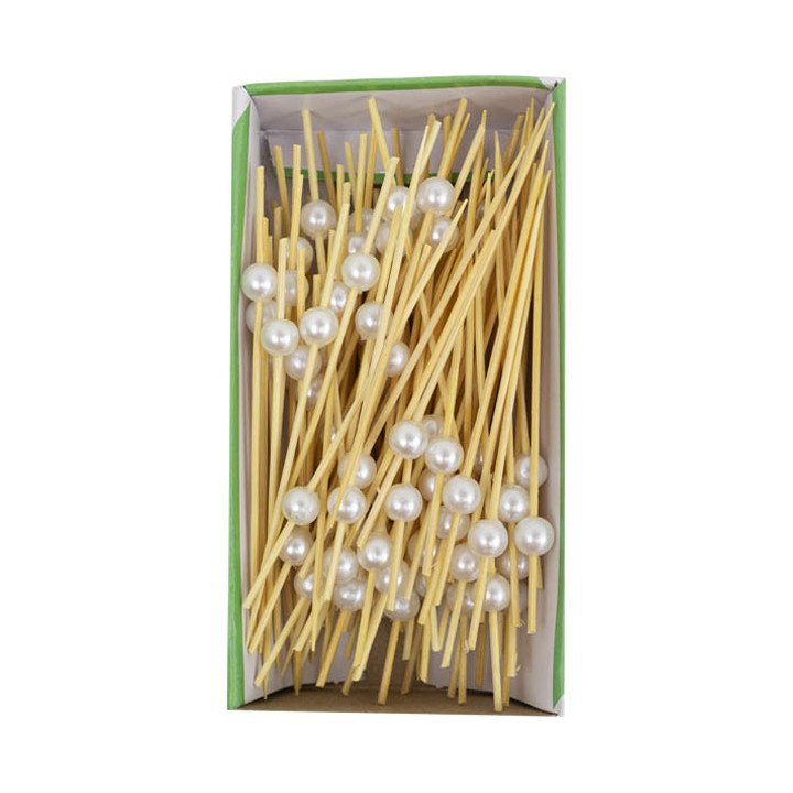 Bamboo Food Pick Pearl Design 9cm (1.200 Units)