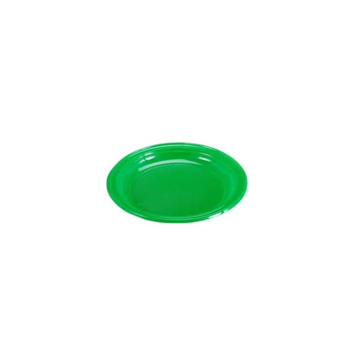 Plastic Plate Flat Green 20,5 cm (960 Units)