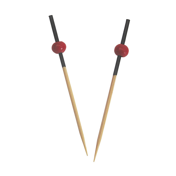 Bamboo Skewers Red and Black Design 7cm (100 Units) 