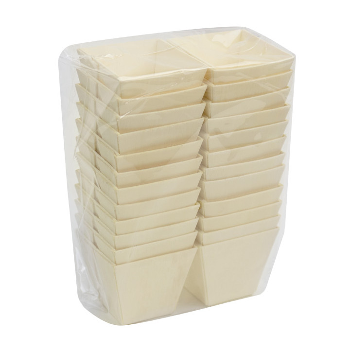 Wooden Tasting Square Cup 60ml (24 Units)