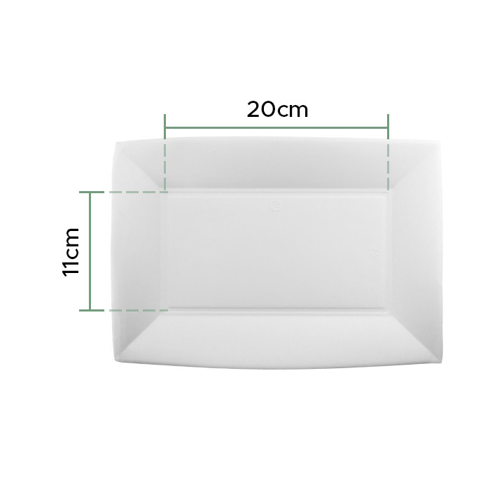 Sugarcane Tray White "Nice" 28x19 cm (50 Units) 