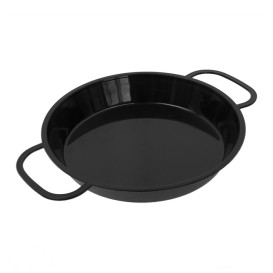 Paella Pan Tray Black PP 300ml (100 Units)