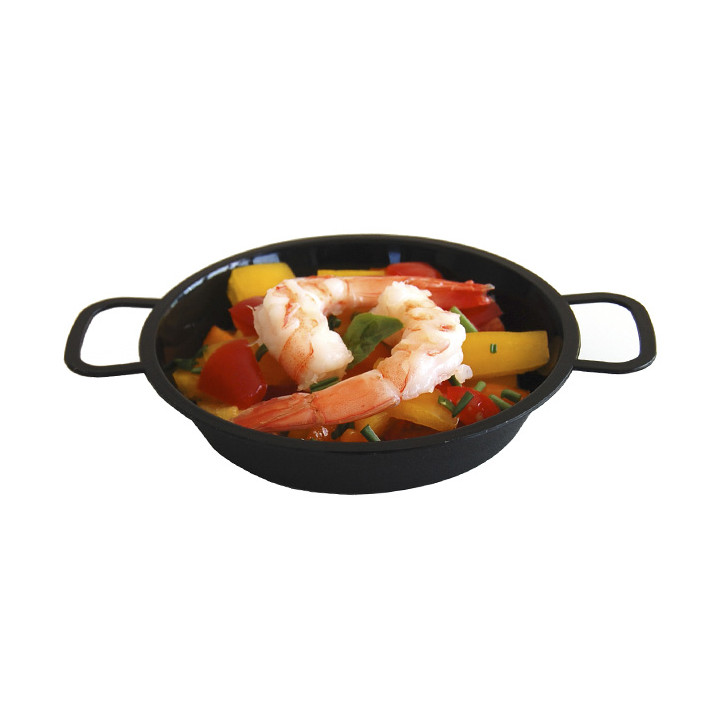 Paella Pan Tray Black PP 300ml (100 Units)
