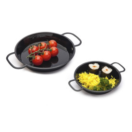 Paella Pan Tray Black PP 300ml (100 Units)
