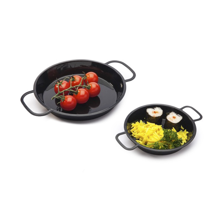 Paella Pan Tray Black PP 300ml (100 Units)