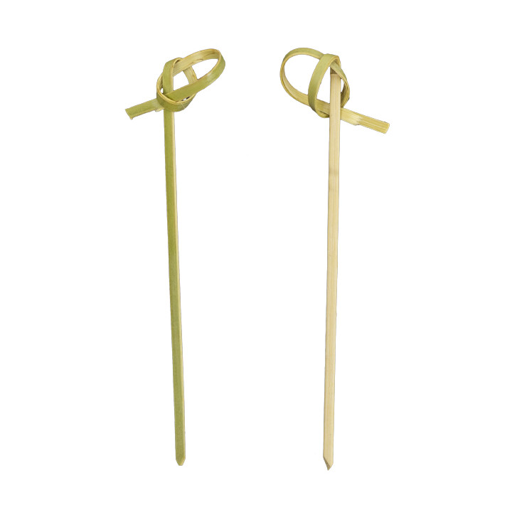 Natural Green Bamboo Bow Skewer 10cm (250 Units)  