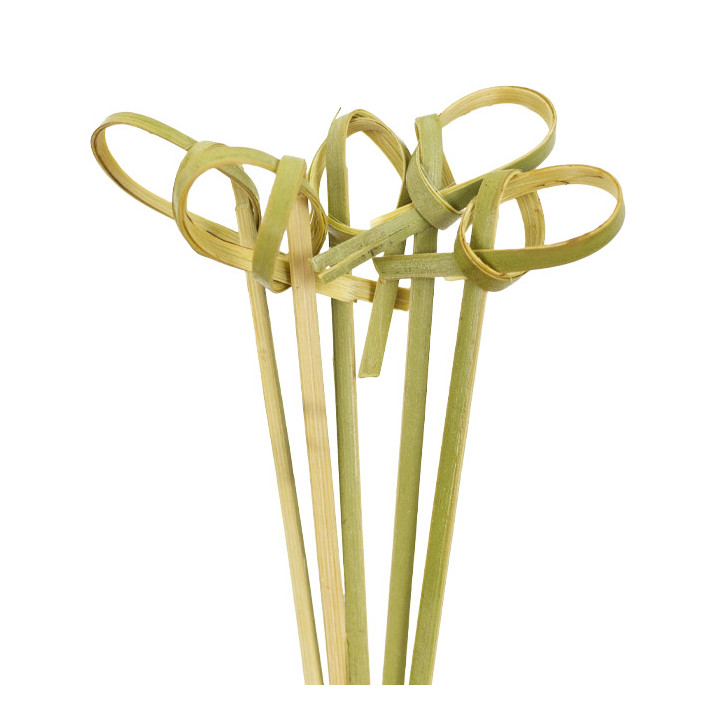 Natural Green Bamboo Bow Skewer 10cm (250 Units)  