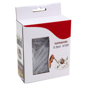 Plastic Food Grade Pipettes 0,5ml 7cm (100 Units) 