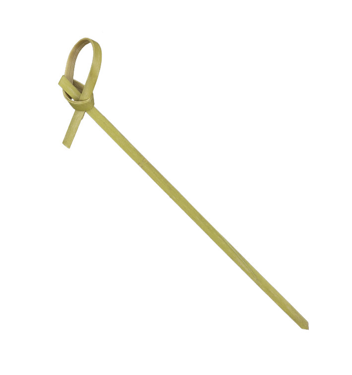 Bamboo Food Pick Bow Design Natural Green 10cm (100 Units)  