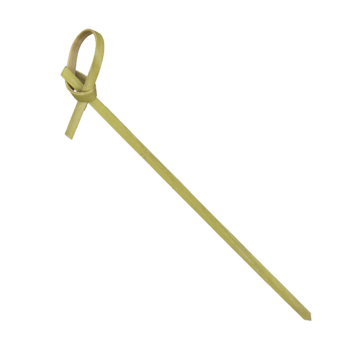 Bamboo Food Pick Bow Design Natural Green 10cm (1.200 Units)