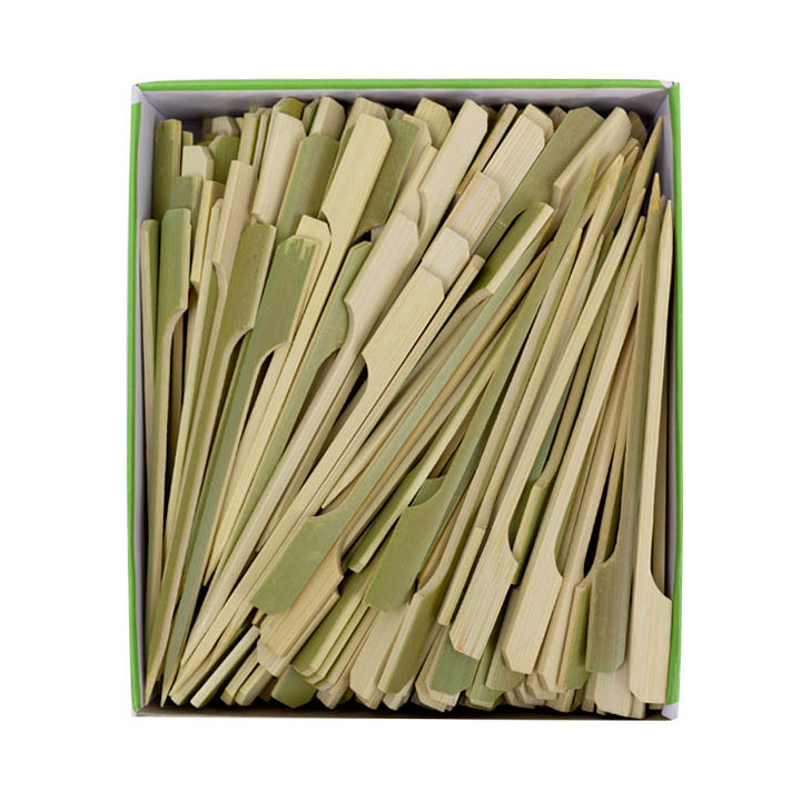 Bamboo Food Pick Golf Design Natural Green 12cm (250 Units)  